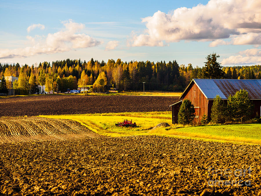 Fall Photograph - Farmers Sunny Autumn Day by Ismo Raisanen