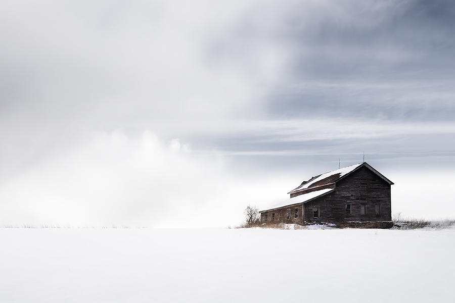 Farmhouse - A snowy winter landscape Photograph by Gary Heller