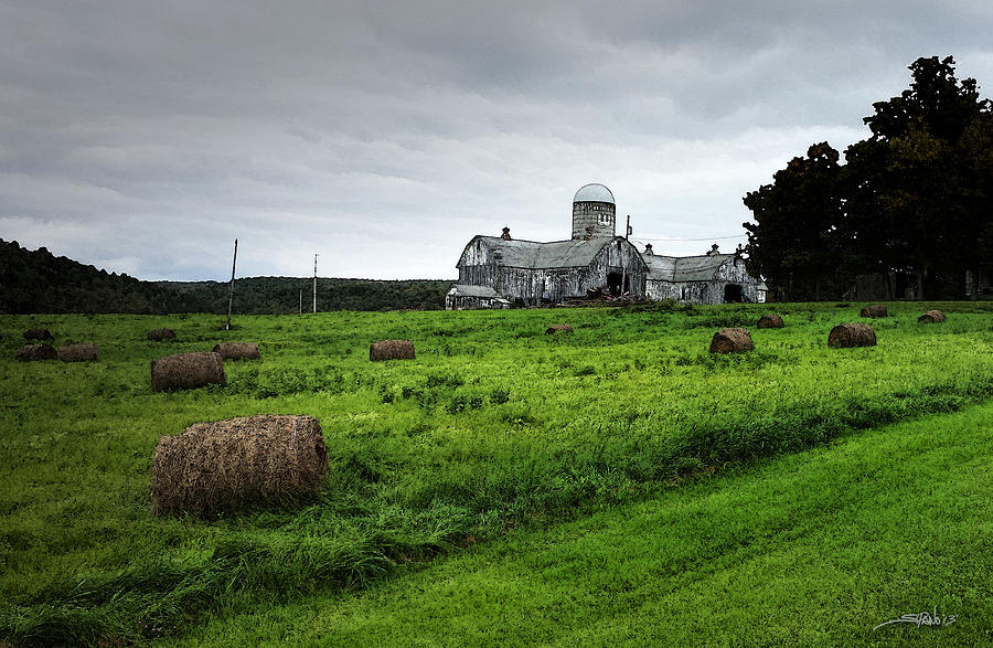 Farmhouse Bails of Hay Photograph by Michael Spano