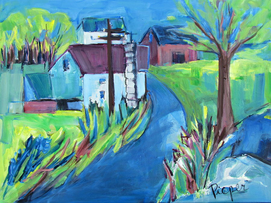 Farmhouse in Spring Again Painting by Betty Pieper