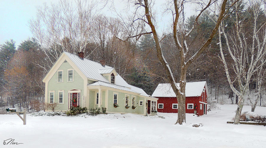 Farmhouse in Winter along Connecticut River Valley Photograph by Nancy Griswold