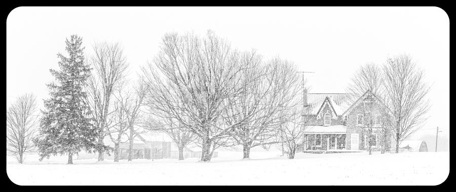 Winter Photograph - Farmhouse in winter by Nicole Couture-Lord