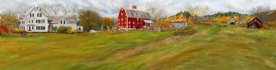 Red Barn Art- Farmhouse Inn At Robinson Farm Painting by Lourry Legarde