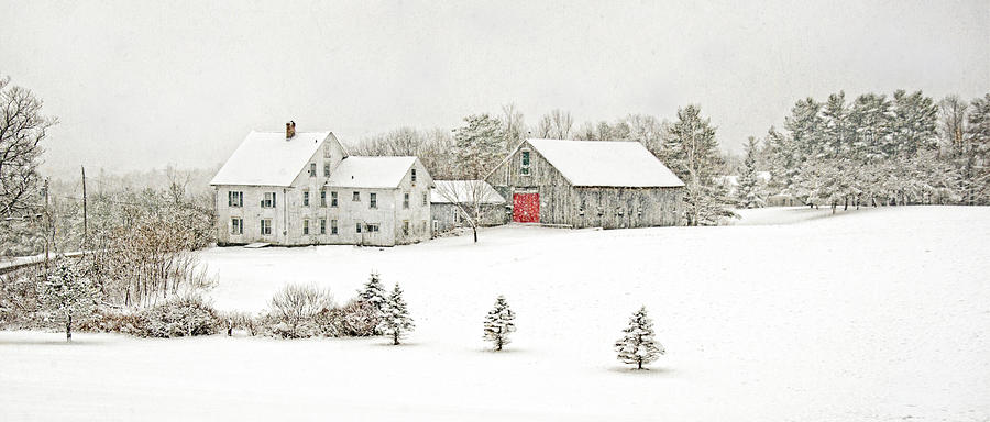 Farmhouse on a Snowy Day Photograph by Donna Doherty