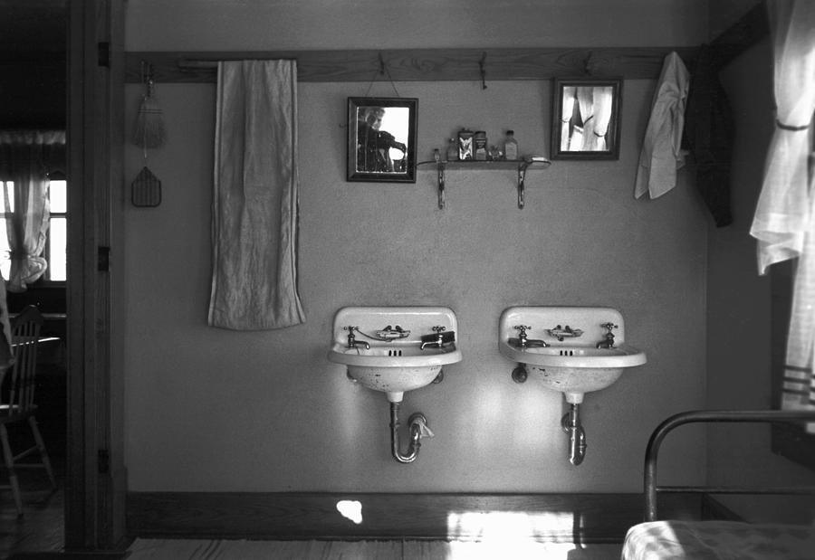 Farmhouse Washroom, 1936 Photograph by Granger