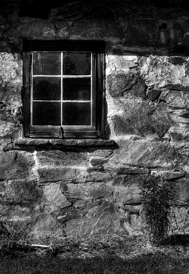 Mountain Photograph - Farmhouse Window in Black and White by Greg and Chrystal Mimbs