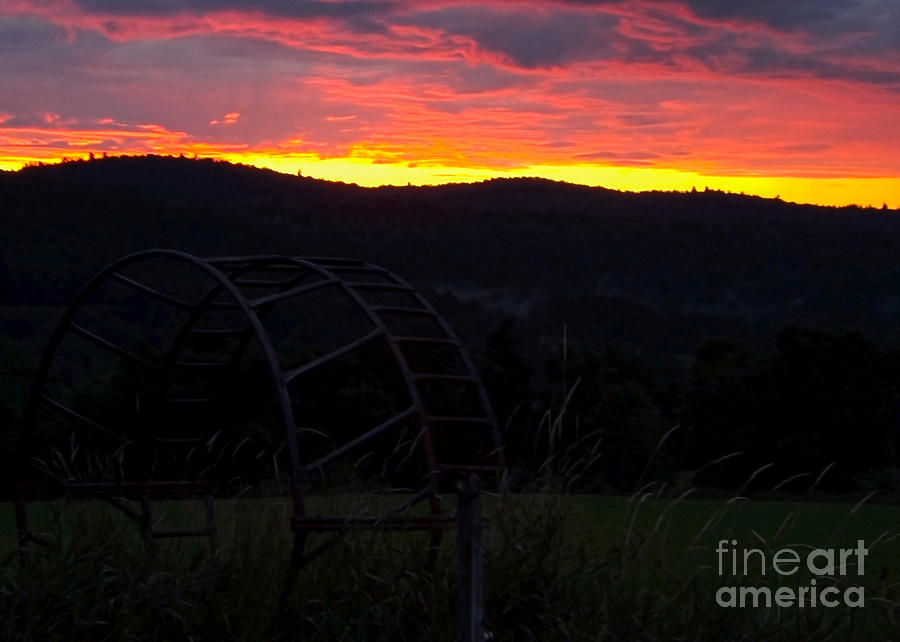 Farmland Sunset in Vermont Photograph by James Aiken