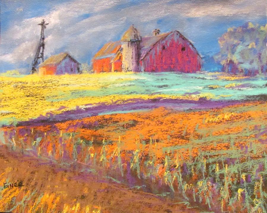 Farmland Sunset Painting by Terri Einer