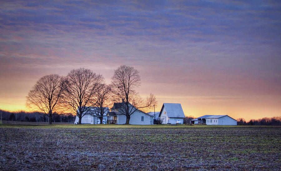 Barn Photograph - Farmstead at Sunset by Cricket Hackmann