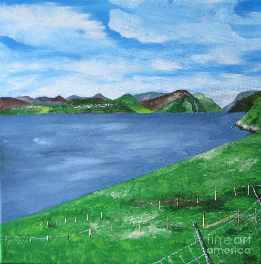 Faroe landscape Painting by Susanne Baumann