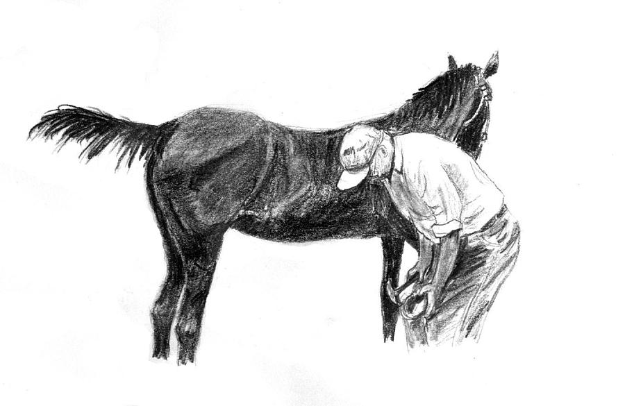 Farrier Painting by Christine Lathrop