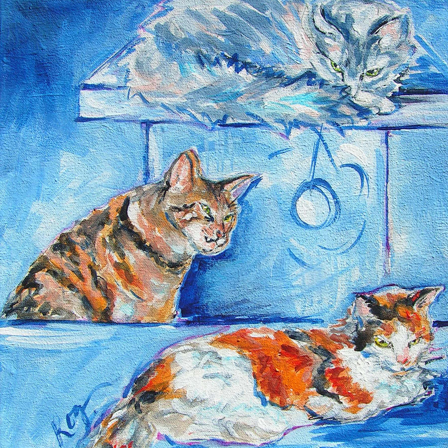 Farrington Felines Painting by Judy  Rogan