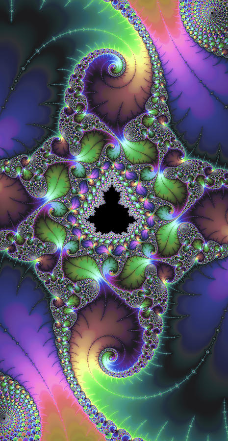 Fascinating Fractal art jewel colors vertical format Digital Art by Matthias Hauser