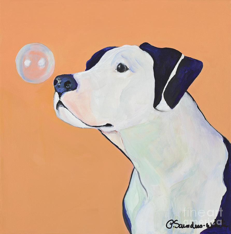Dog Painting - Fascination by Pat Saunders-White
