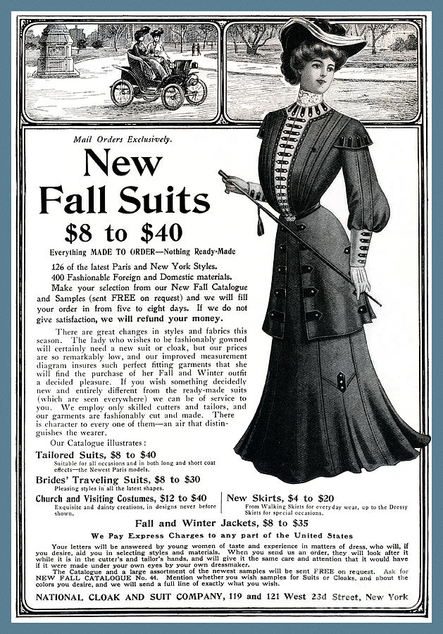 Fashion Advertisement from 1903 Photograph by Phil Cardamone