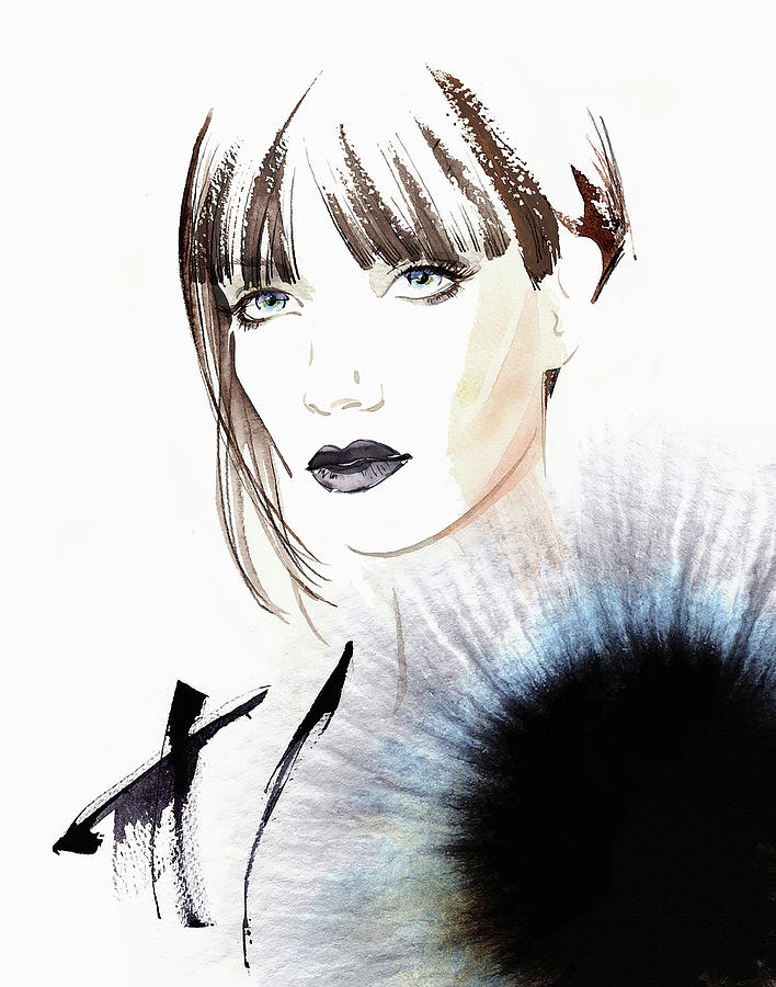Fashion Illustration Of Model Painting by Ikon Images