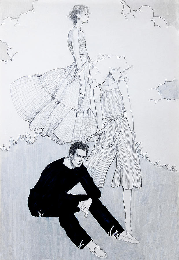 Fashion on a Hill Drawing by Sarah Parks