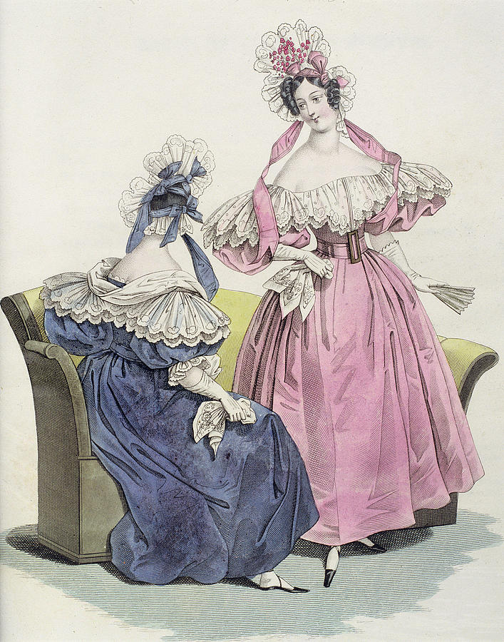 Lady Photograph - Fashion Plate From, Le Follet Courrier Des Salons Modes, 1832 Colour Litho by French School
