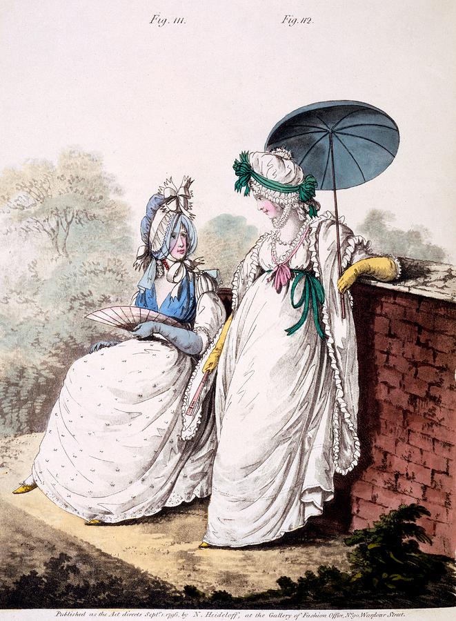 Clothing Drawing - Fashion Plate Of Ladies Morning Dress by English School