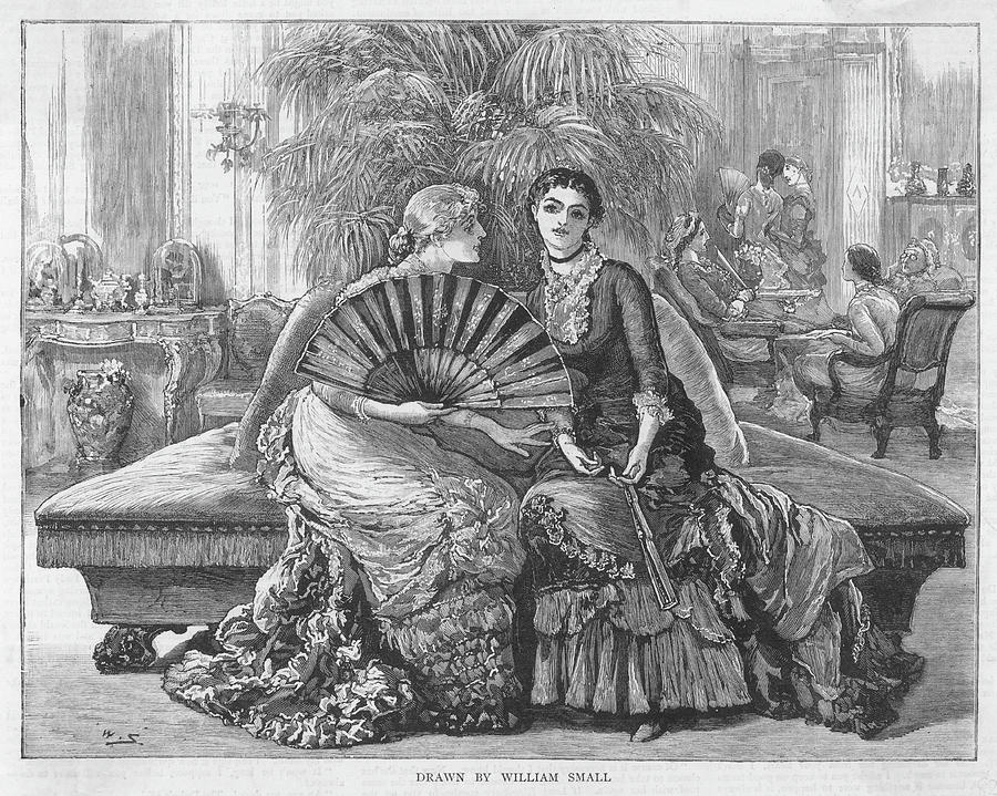 Fashionable Aristocratic Ladies Waiting Drawing by Illustrated London