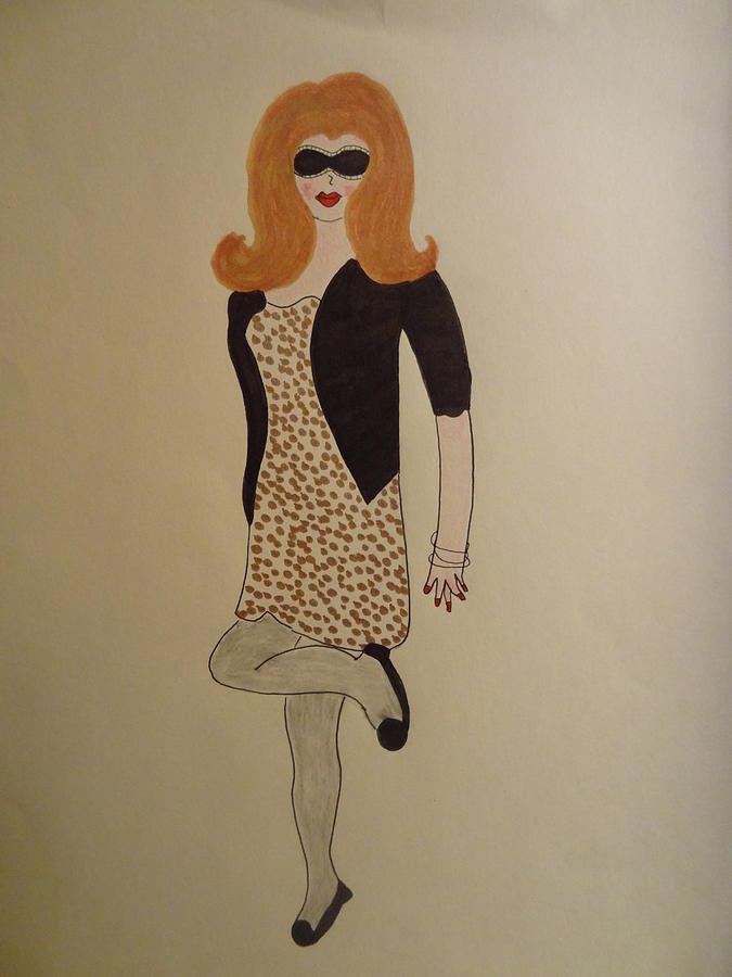 Fashionista Drawing - Fashionista Ninety-two by Nancy Fillip