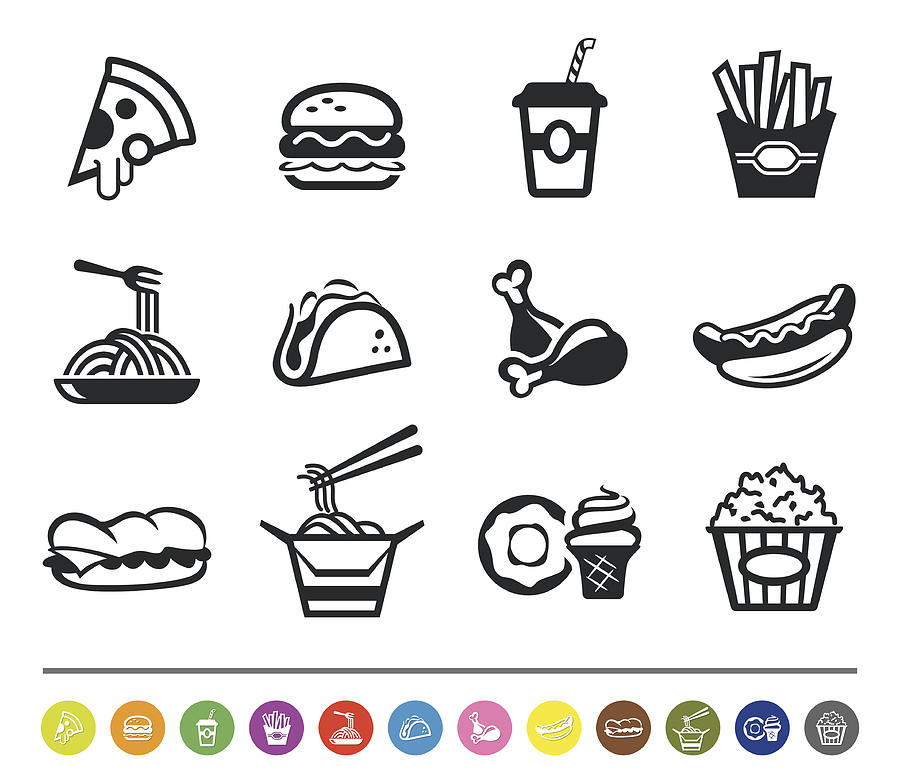 Fast food icons | siprocon collection Drawing by MrPlumo