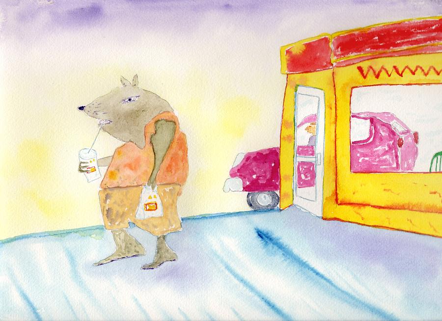 Fast Food Rat Painting by Jim Taylor