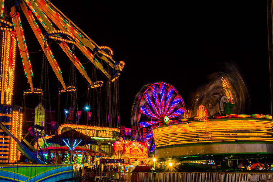 Ferris Wheel Photograph - Fast Fun Fair by Kathy Liebrum Bailey