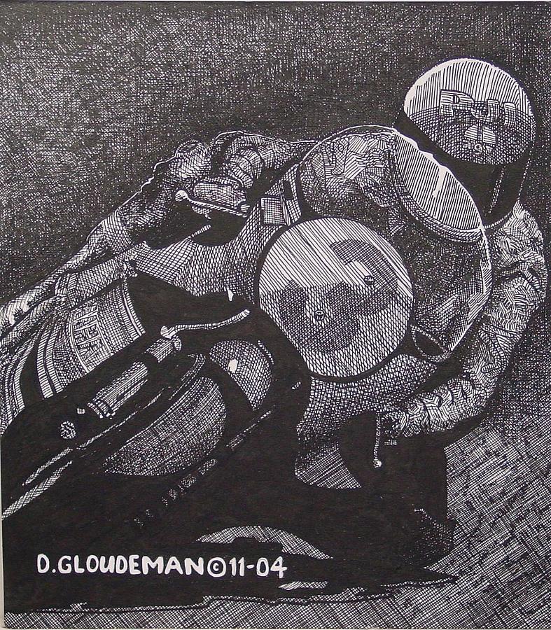 Sports Drawing - Faster by Denis Gloudeman Sports Drawing - Faster by Denis Gloudeman