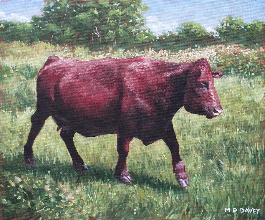 Cow Painting - Fat Cow Running by Martin Davey Cow Painting - Fat Cow Running by Martin Davey