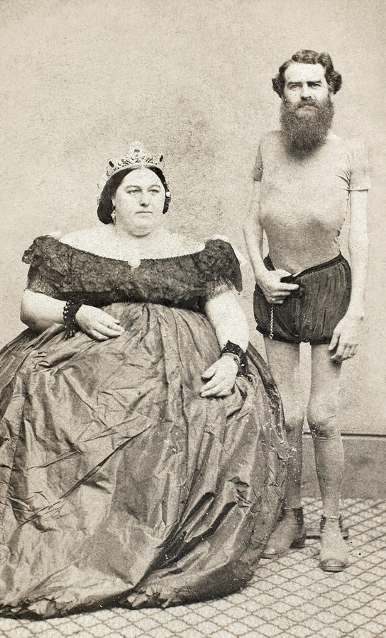 Portrait Photograph - Fat Lady & Thin Man by Granger