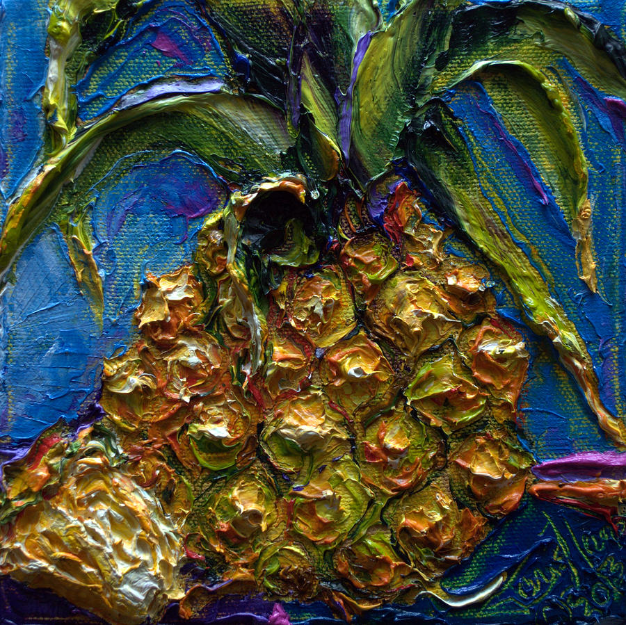 Fat Little Pineapple Painting by Paris Wyatt Llanso