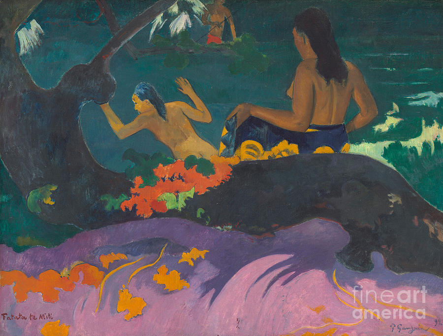 Fatata te Miti  Painting by Paul Gauguin