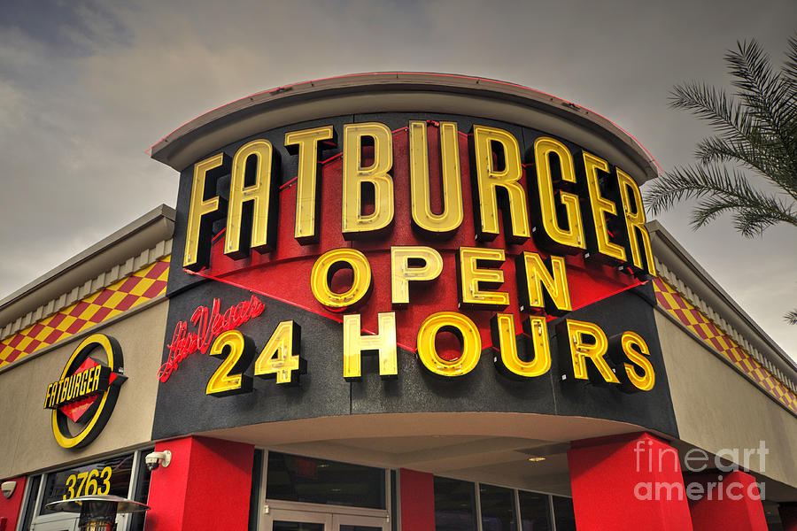 Sign Photograph - Fatburger  by Rob Hawkins
