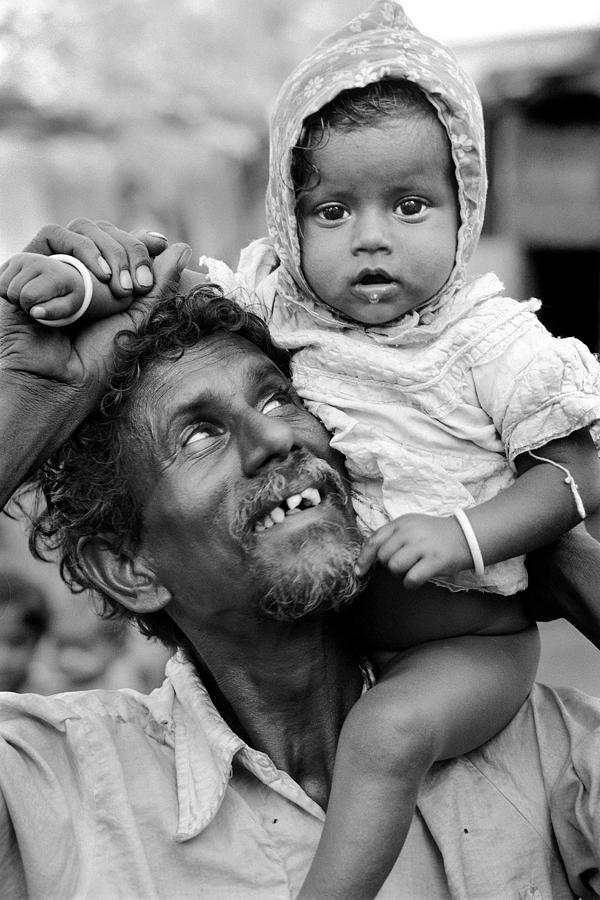 Father and Child in India Photograph by Wernher Krutein