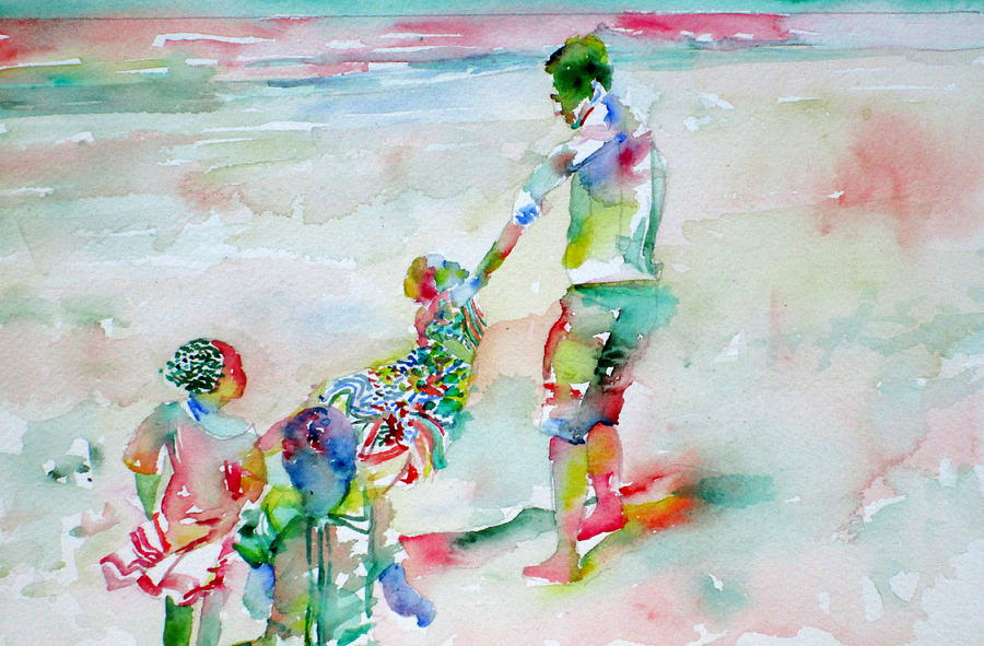 Father And Children Painting by Fabrizio Cassetta