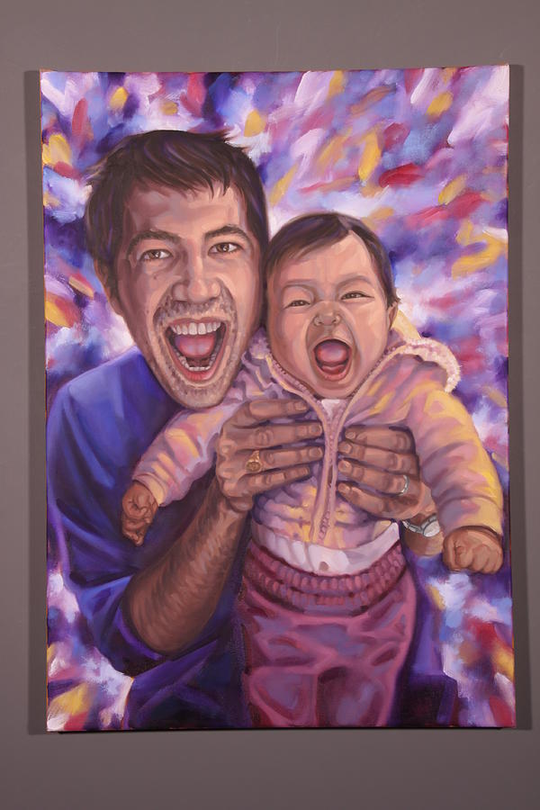 Father and Daughter Painting by Gary M Long