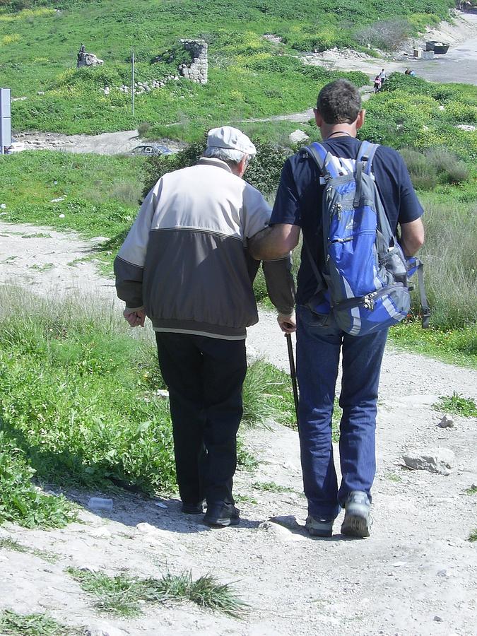 Father and Son Down the Path Together Photograph by Esther Newman-Cohen