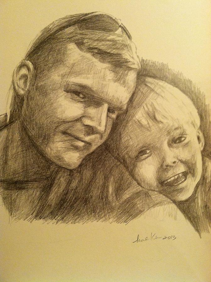 Father And Son Drawing by Hae Kim