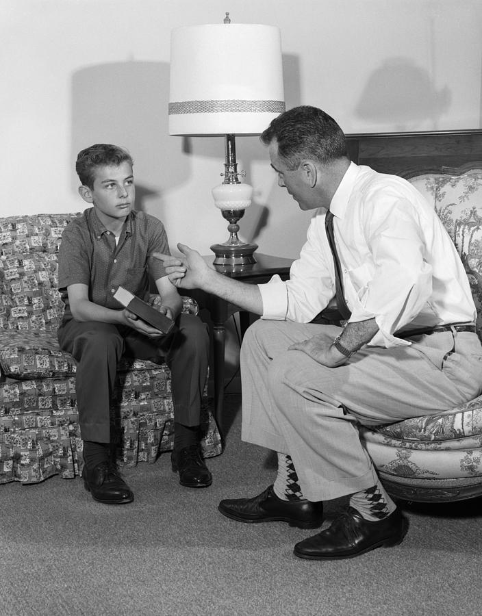 Father And Son Having Serious Talk Photograph by H. Armstrong Roberts/ClassicStock