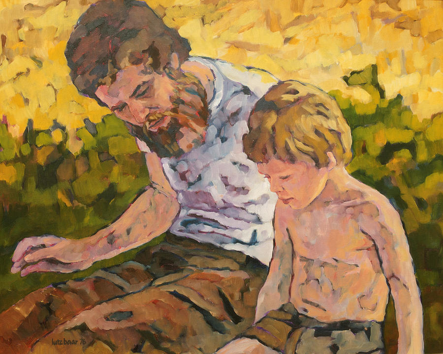 Father And Son Painting - Father and Son by Lutz Baar