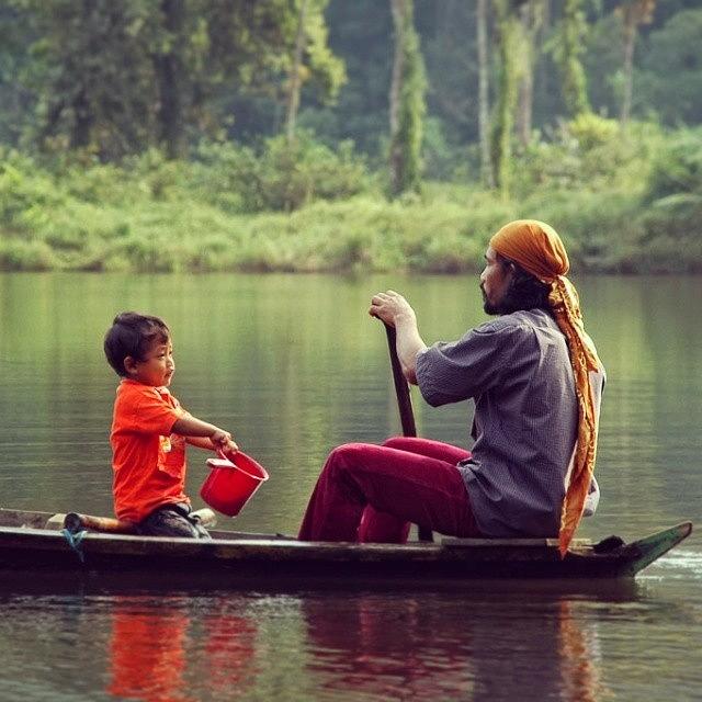 Boat Photograph - Father And Son #sukabumi #lake by Dani Daniar