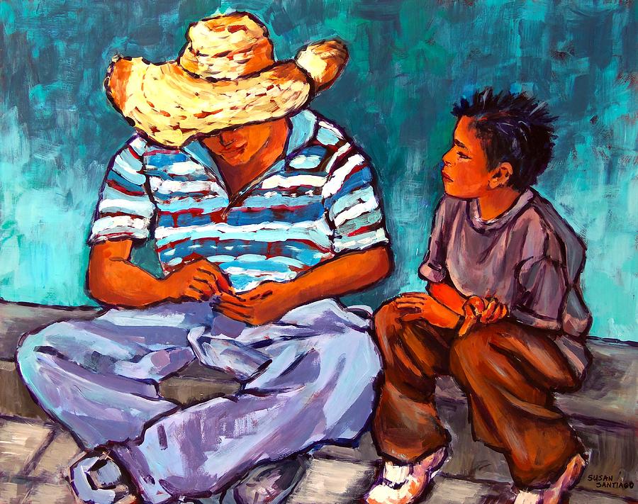 Father And Son Painting By Susan Santiago Pixels   Father And Son Susan Santiago 