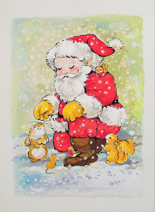 Christmas Painting - Father Christmas  by Diane Matthes