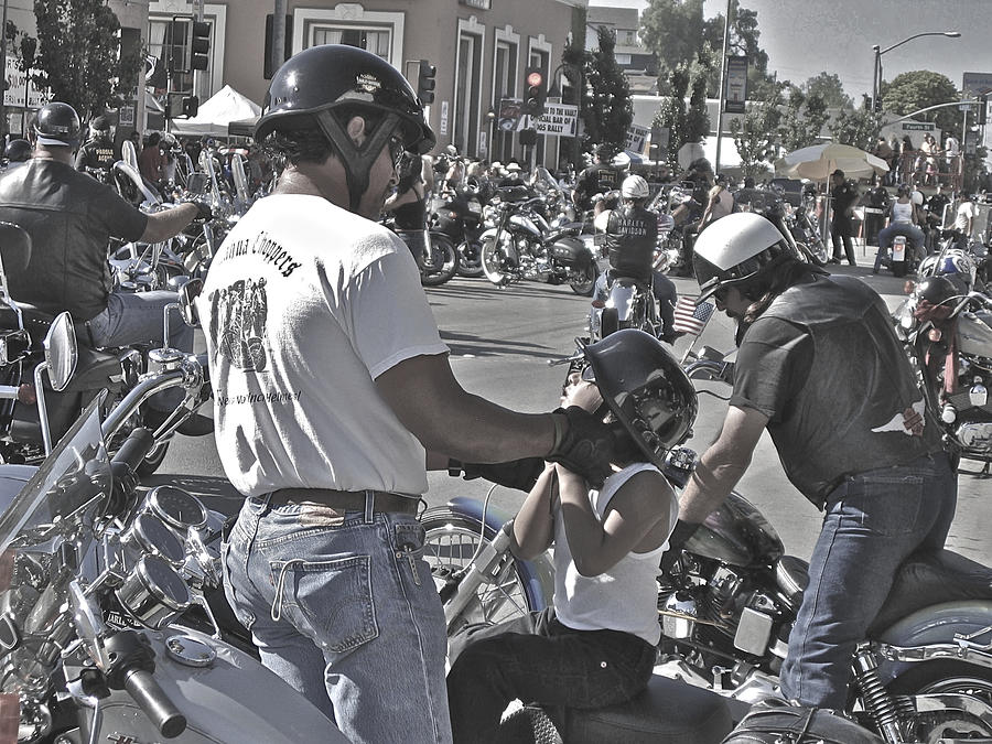 Father Daughter and Motorcycle Rally  Photograph by SC Heffner