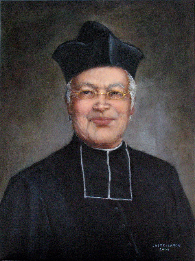 Portrait Painting - Father Louis Brisson by Sylvia Castellanos