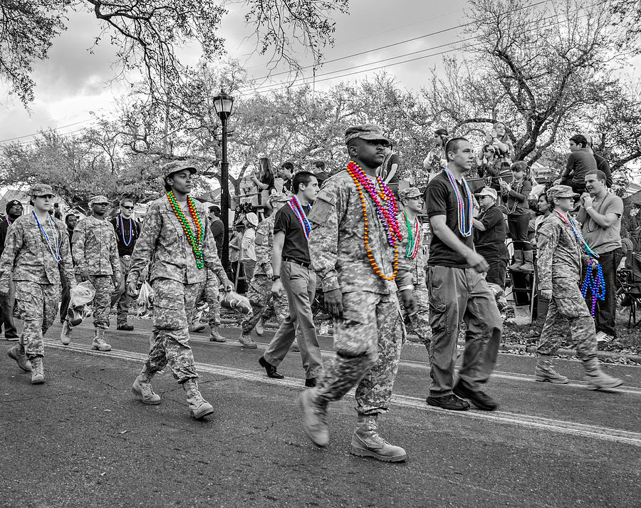 New Orleans Photograph - Fatigues and Beads 2 by Steve Harrington
