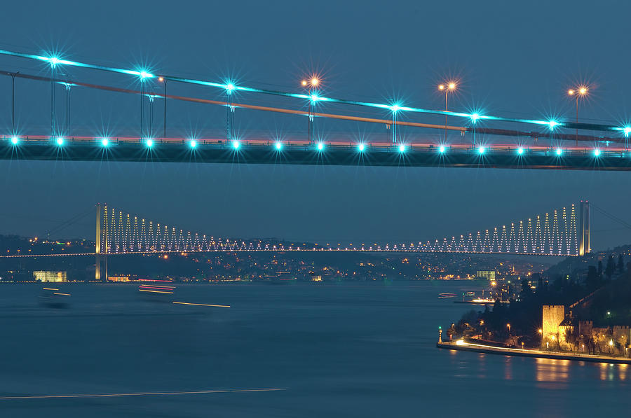 Fatih Sultan Mehmet And Bosphorus Bridge Photograph by Ayhan Altun