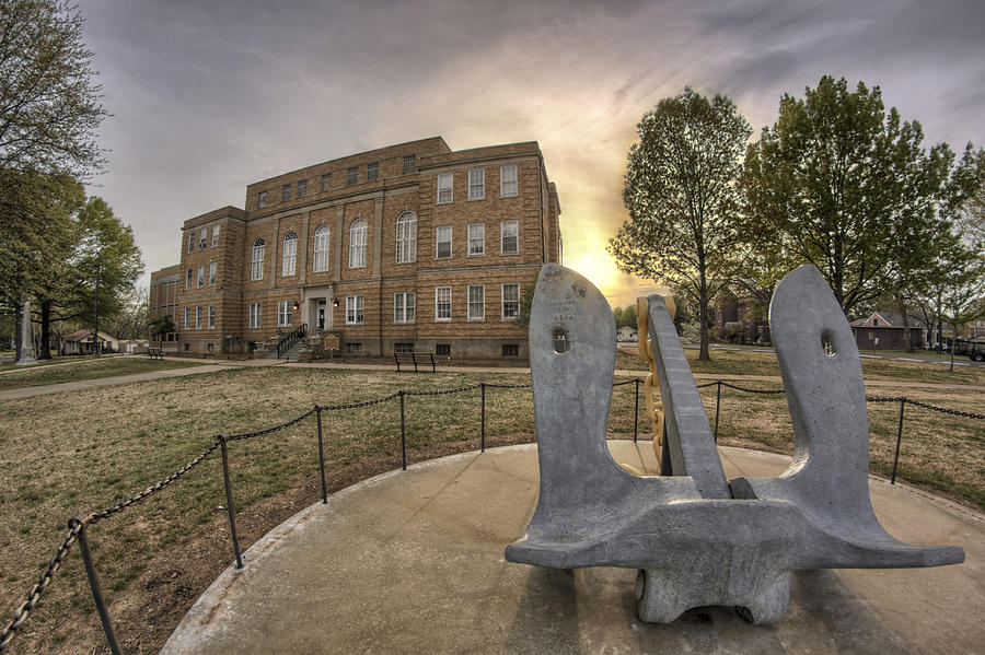 Sunset Photograph - Faulkner County Courthouse - Anchor - Conway - Arkansas by Jason Politte