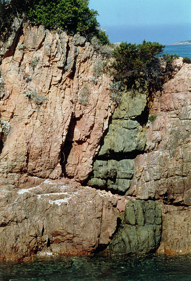 Fault Line In Coastal Igneous Rocks Photograph by Pascal Goetgheluck/science Photo Library